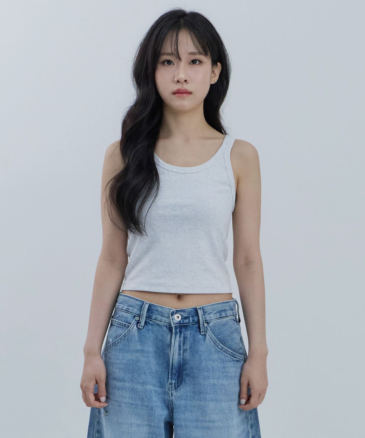 고리(GORI) GOrI Mini Logo Sleeveless (white-melange)