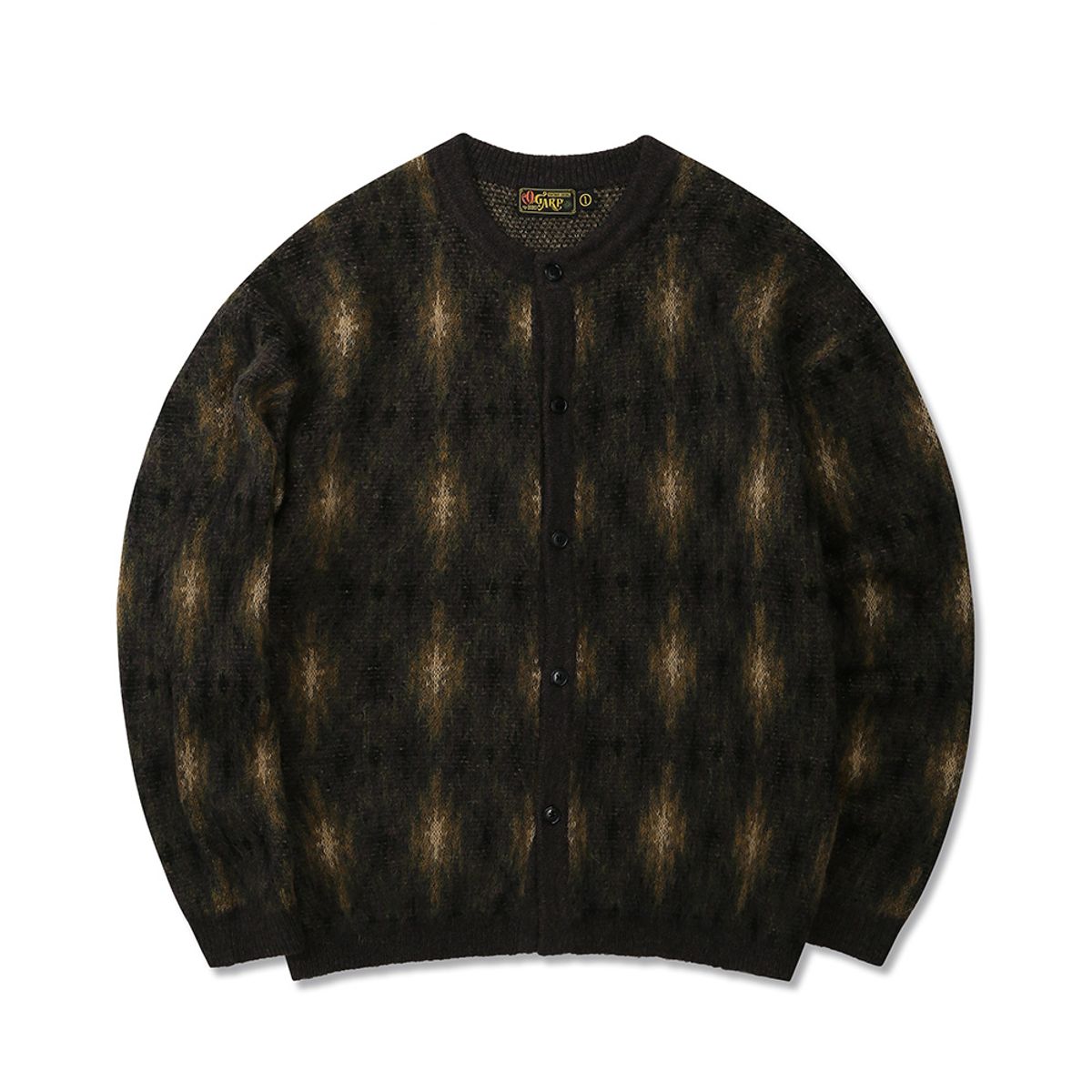 오가프(OGARP) Aztec Jacquard Cardigan Khaki