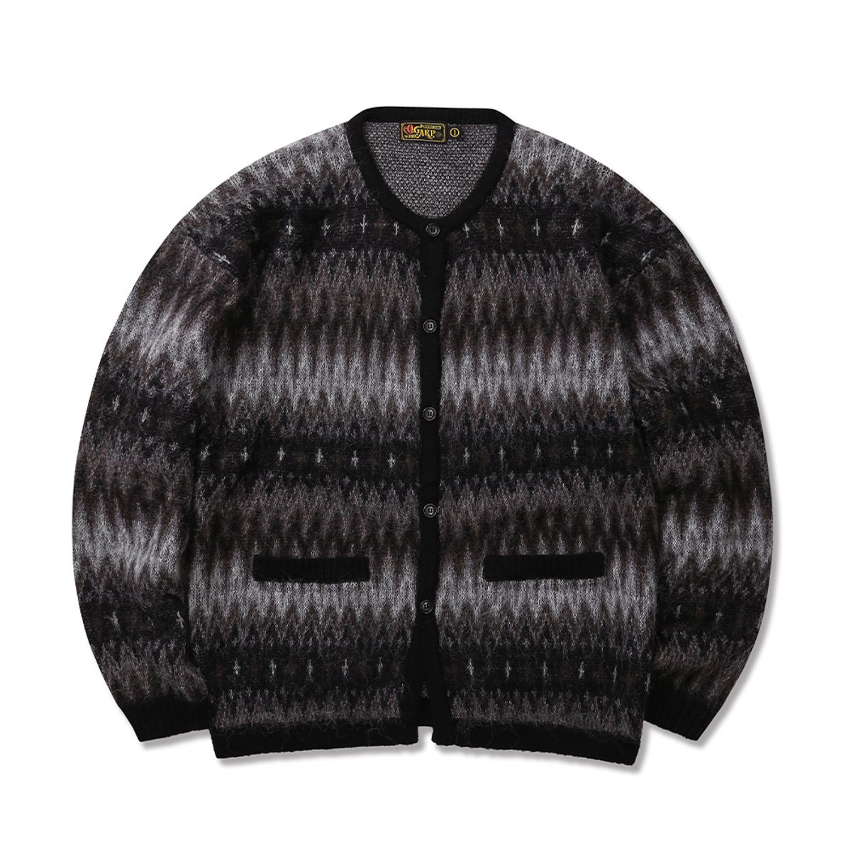 오가프(OGARP) Navaho Mohair Jacquard Cardigan Black