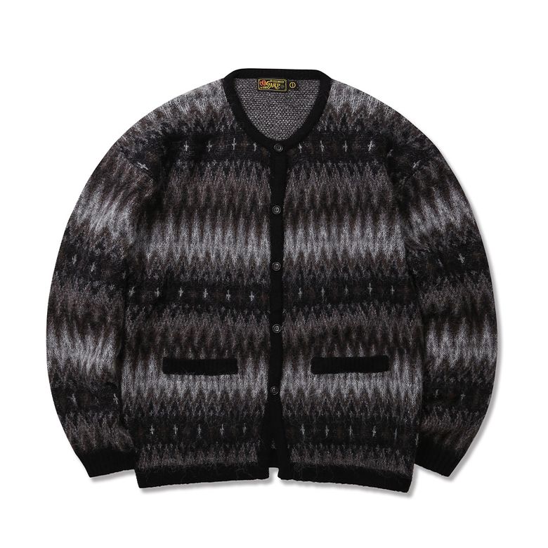 Navaho Mohair Jacquard Cardigan Black