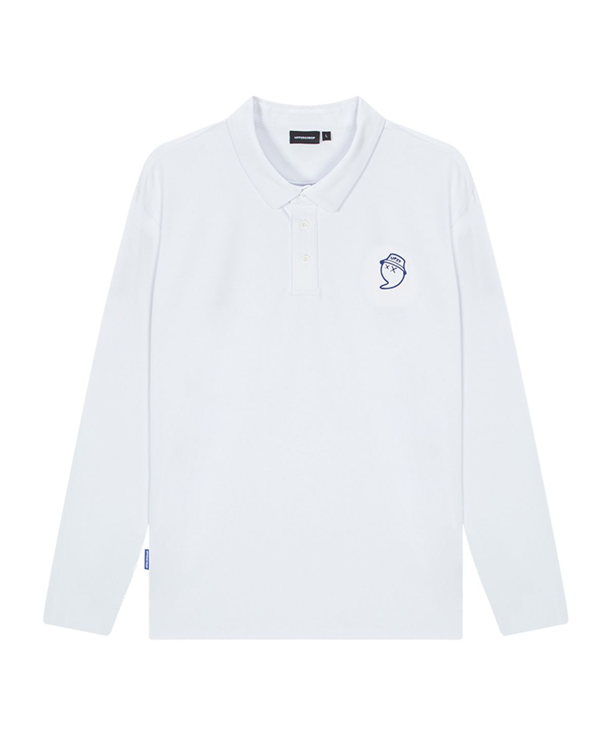 어퍼스트롭 골프(UPPERSTROP GOLF) [UMT26009-02] 남성 페더 로고 자수 긴팔 카라 티셔츠 화이트