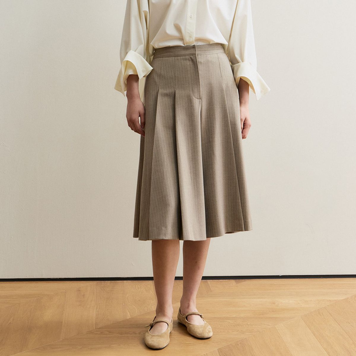 퍼블리카엑스(PUBLICKA X) TOVE HALF PANTS HERRINGBONE BROWN
