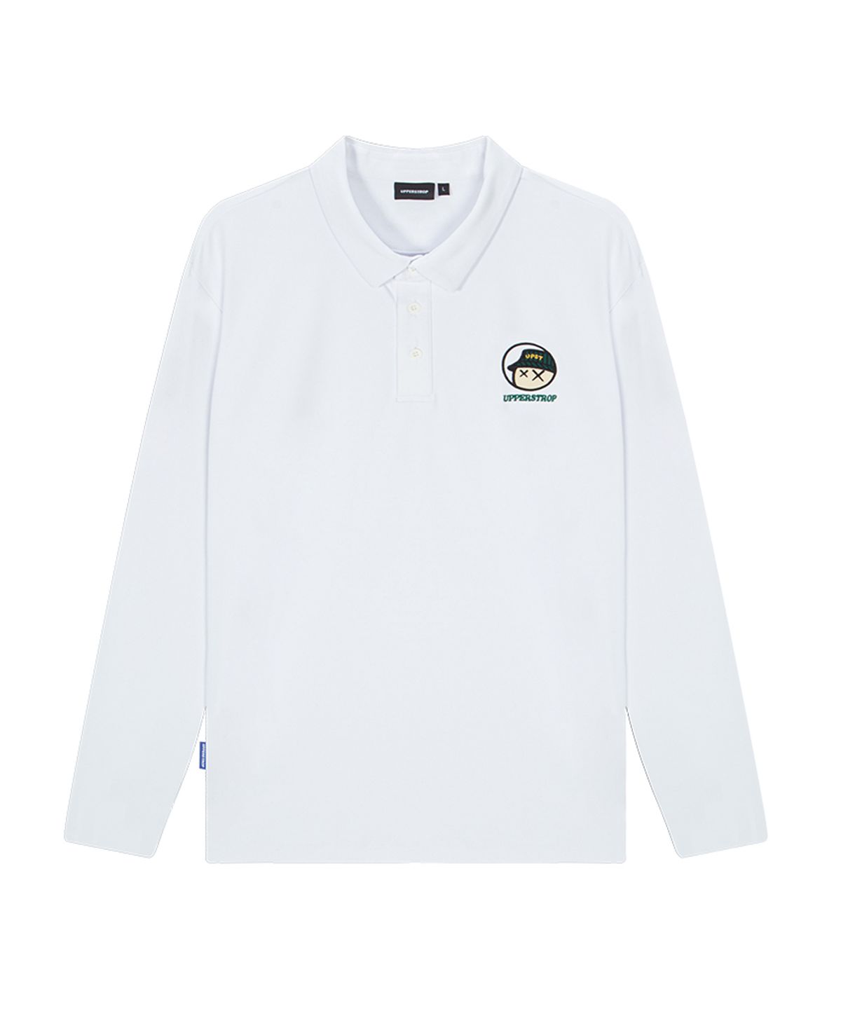 어퍼스트롭 골프(UPPERSTROP GOLF) [UMT26008-02] 남성 페더 아플리케 긴팔 카라 티셔츠 화이트