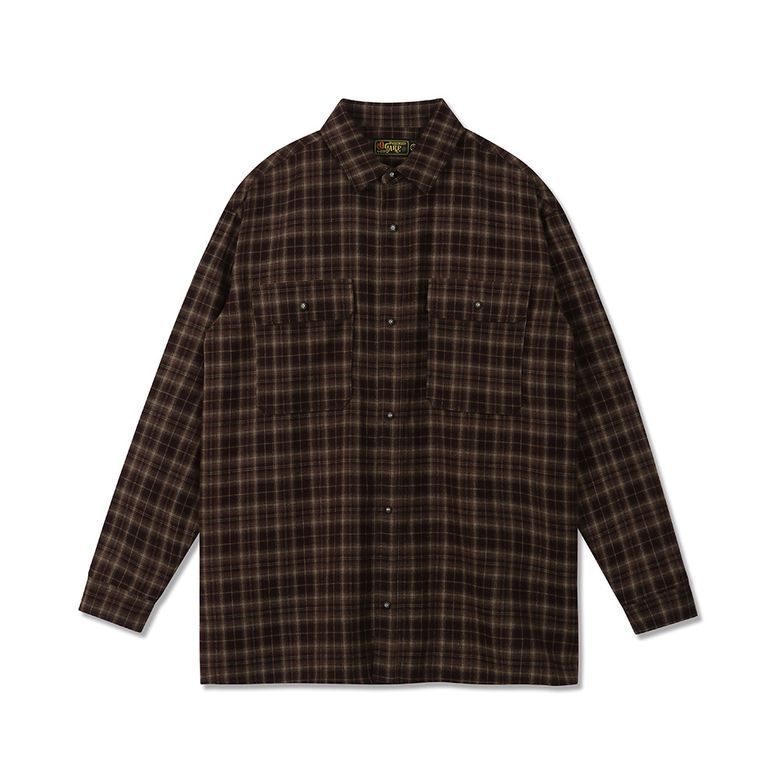 Tartan Twin Pocket Check Shirts Khakibrown