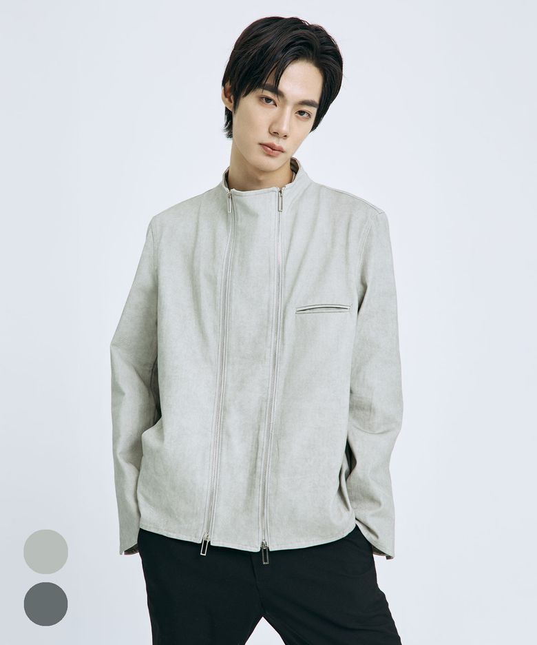 더블 지퍼 스탠드 넥 자켓 (2 Colors)