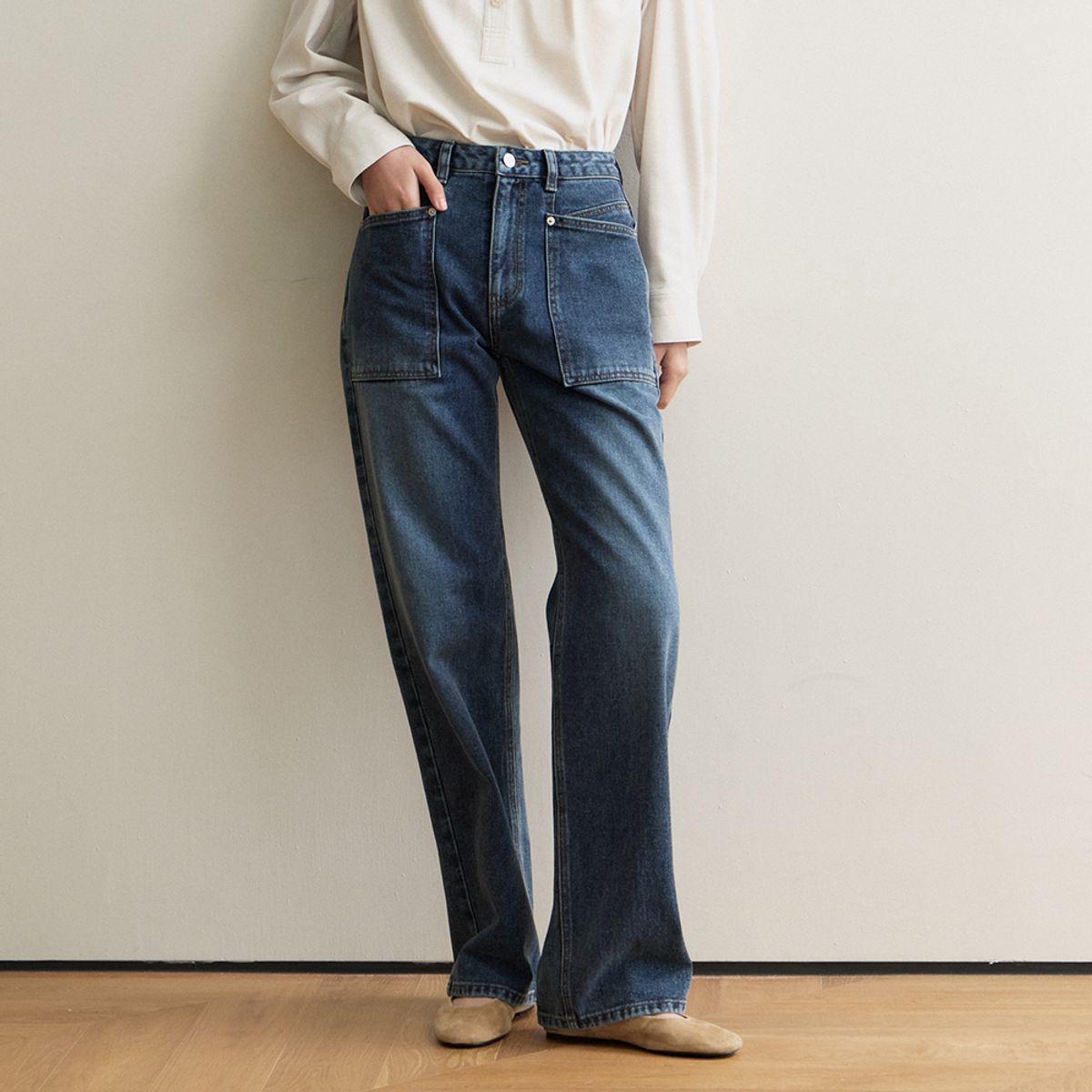 퍼블리카엑스(PUBLICKA X) SOLENNE DENIM PANTS BLUE