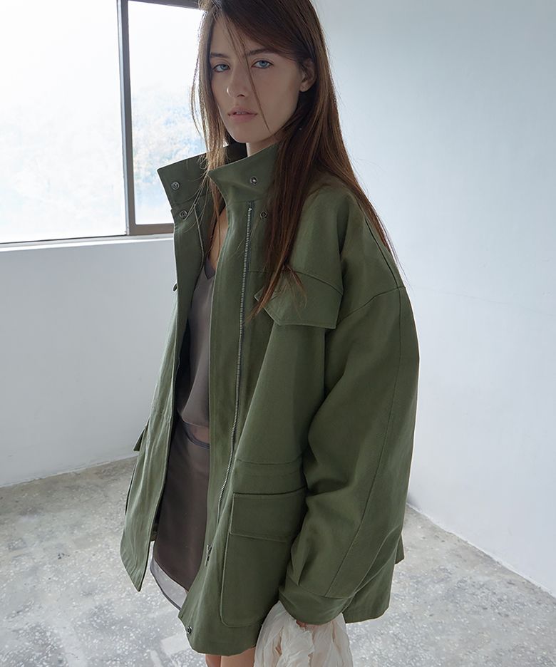 워시드 포켓 필드 자켓 (Khaki)