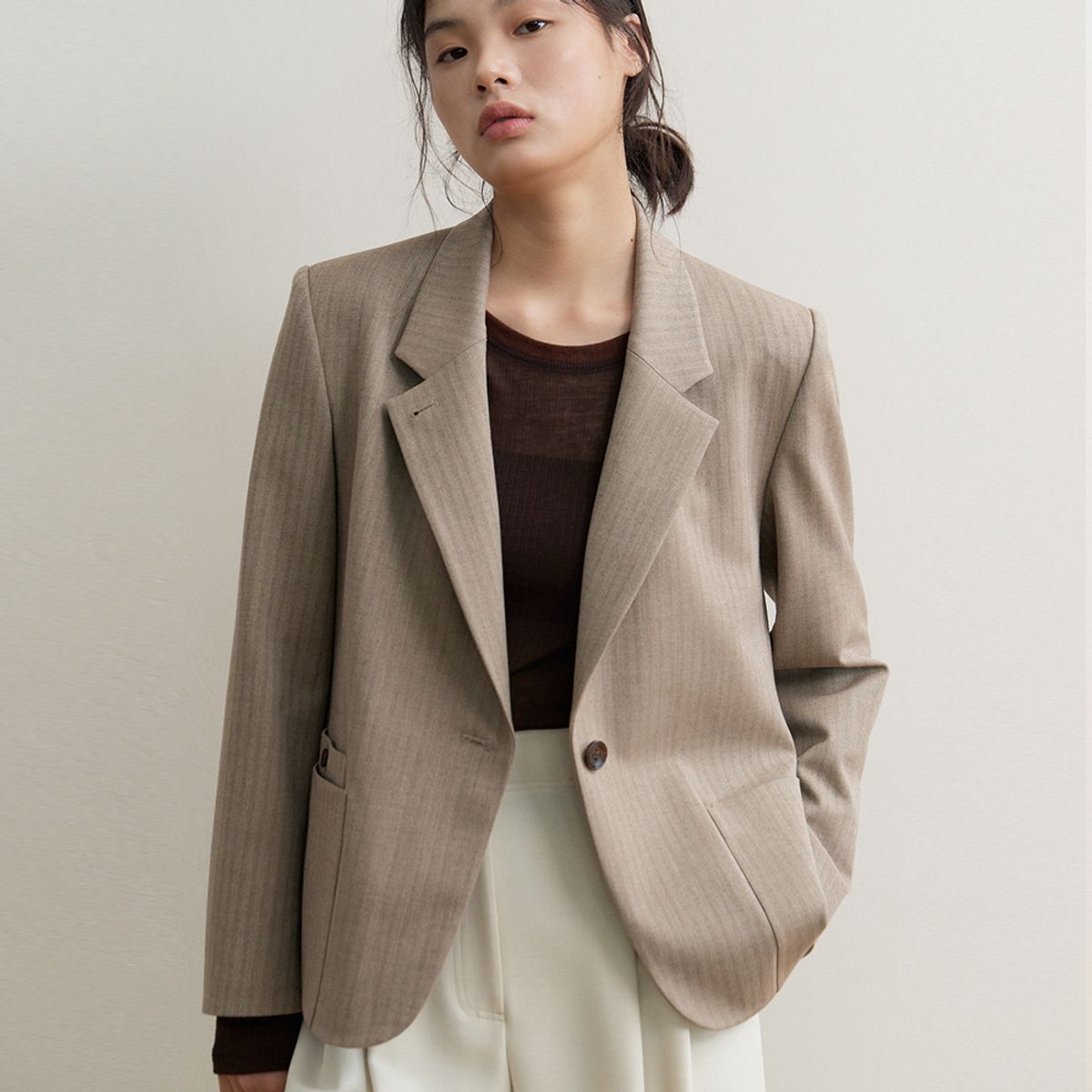 퍼블리카엑스(PUBLICKA X) ELOISE JACKET HERRINGBONE BROWN