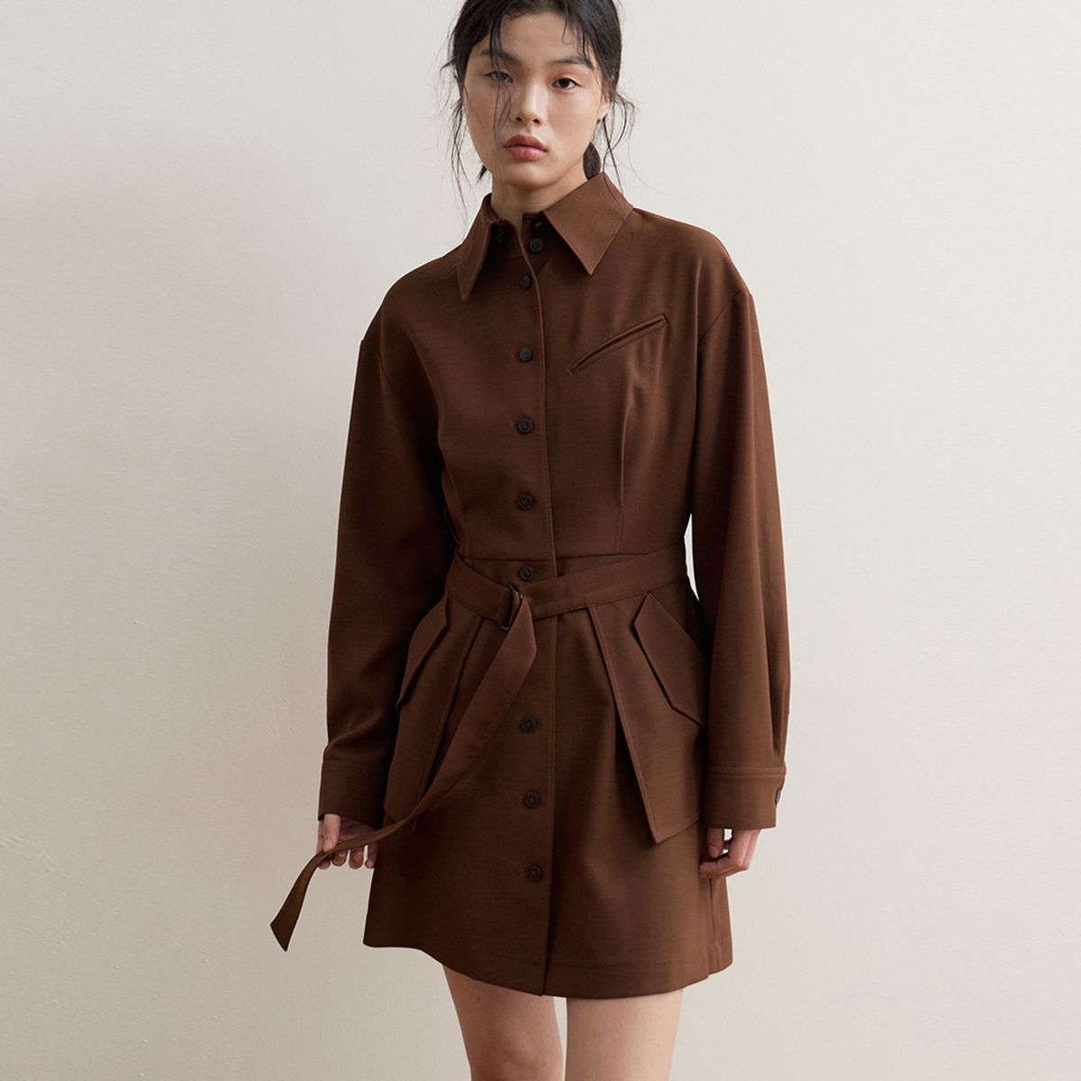 퍼블리카엑스(PUBLICKA X) GROA DRESS CINNAMON BROWN