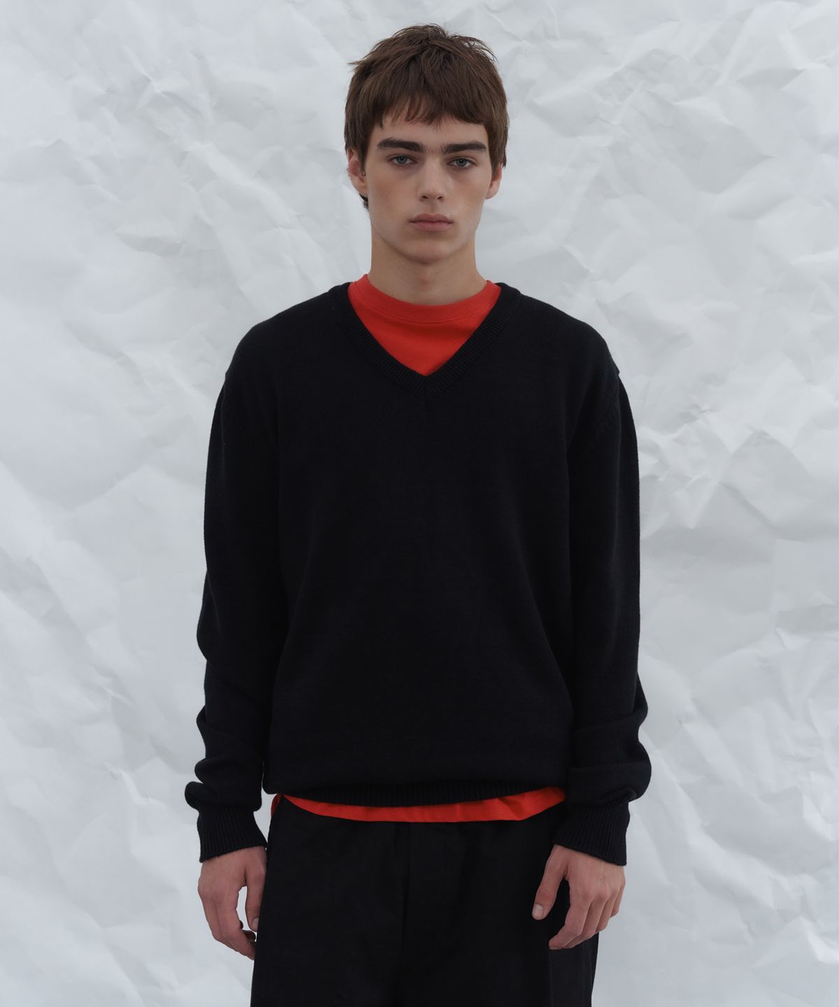 포에토(FOETO) Mono v-neck knit - black (MEN)