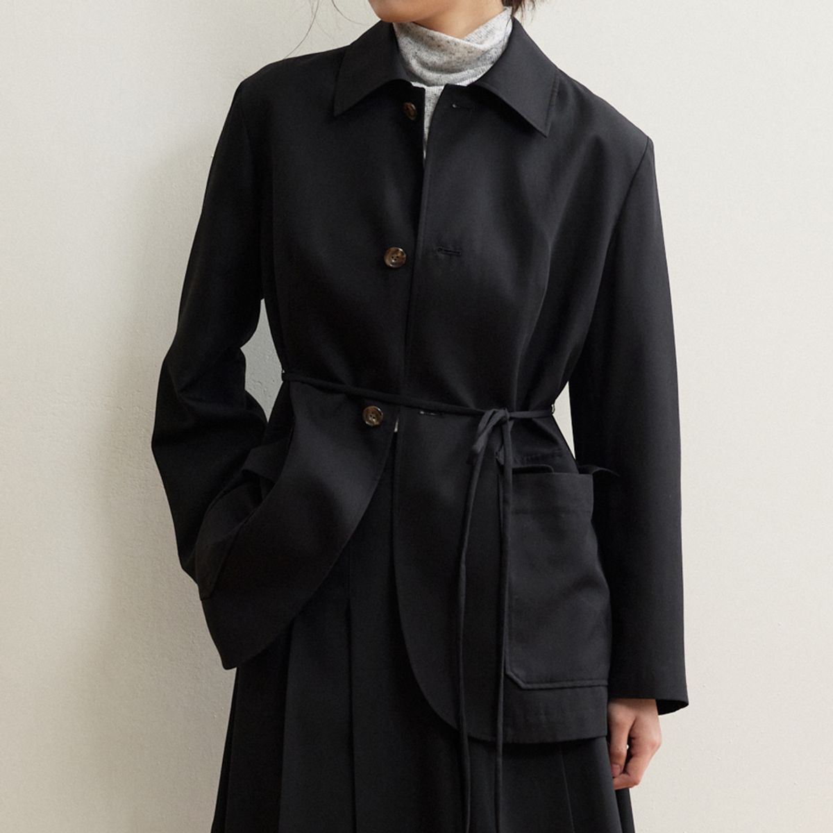 퍼블리카엑스(PUBLICKA X) NUEL TAILORED SINGLE JACKET BLACK