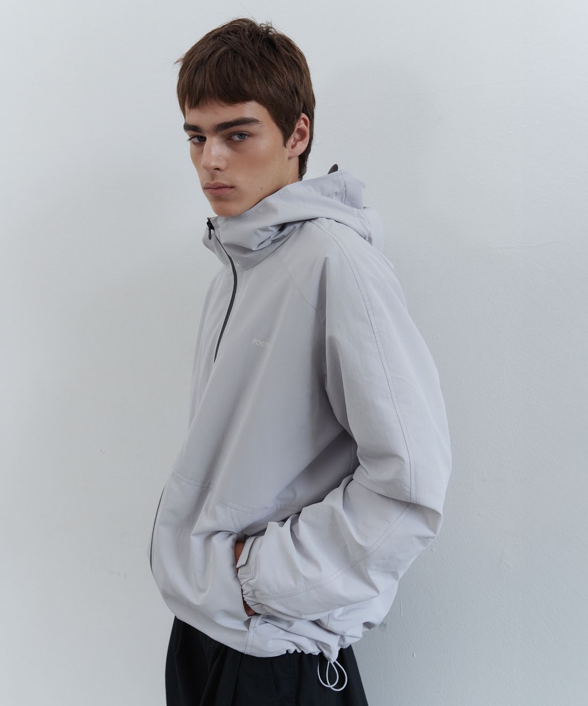 포에토(FOETO) Utility wind shell jacket - light grey (MEN)