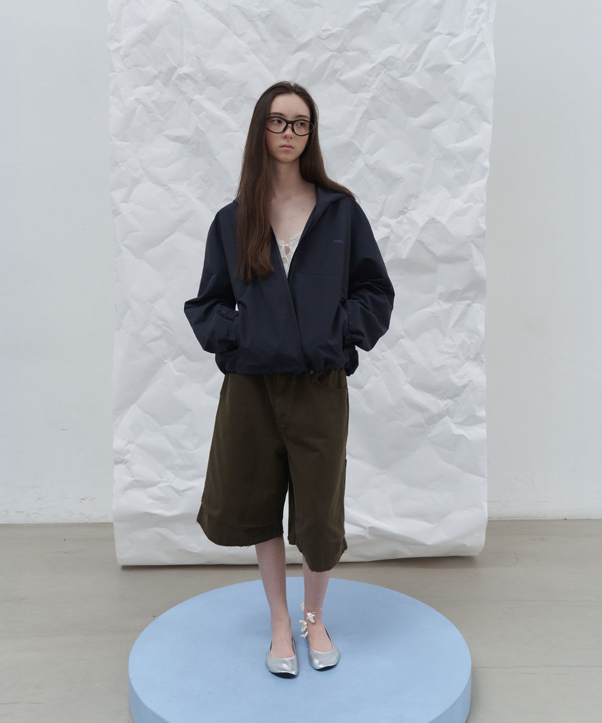 포에토(FOETO) Utility wind shell jacket - navy charcoal