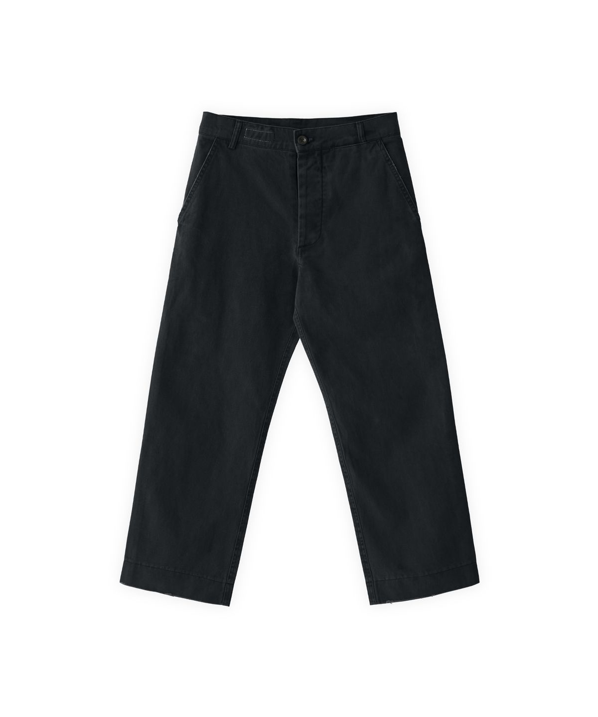 투위드(TUEWID) 003 washed cotton crop pants in matte black