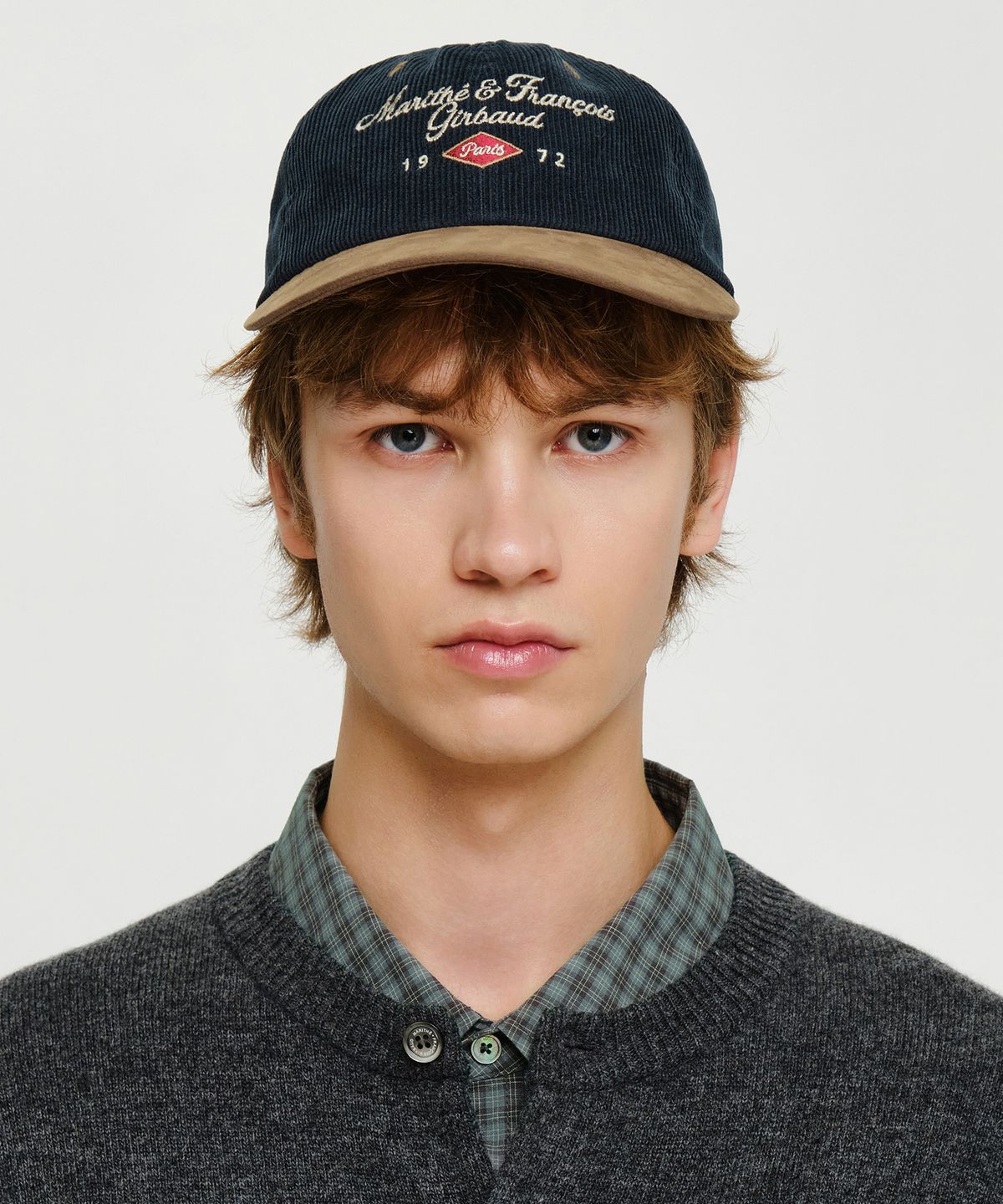 마리떼 프랑소와 저버(MARITHÉ + FRANҪOIS GIRBAUD) CORDUROY COLOR BLOCK CAP camel