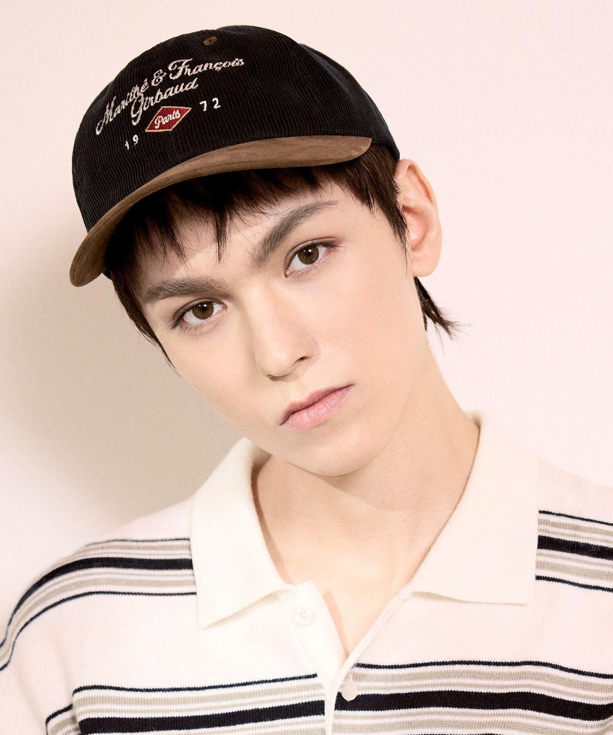 마리떼 프랑소와 저버(MARITHÉ + FRANҪOIS GIRBAUD) CORDUROY COLOR BLOCK CAP camel