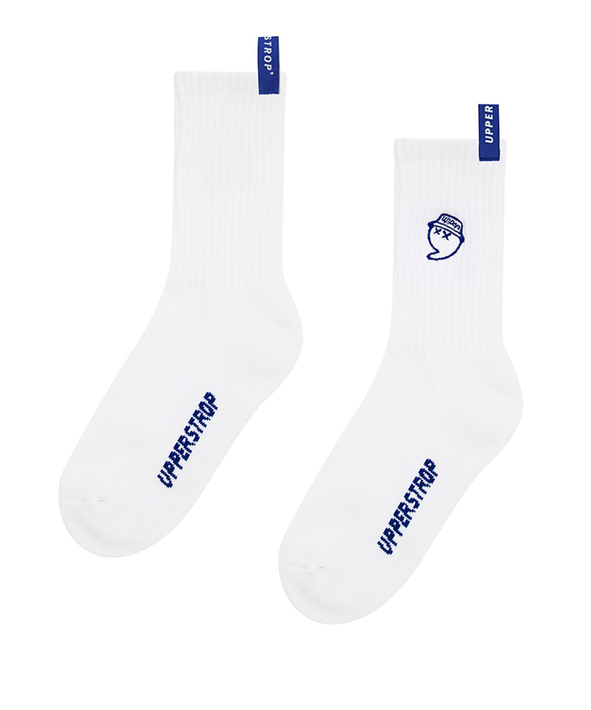 어퍼스트롭 골프(UPPERSTROP GOLF) [UMA26004-02] UPST 포인트 라벨 콤마 삭스 화이트/블루