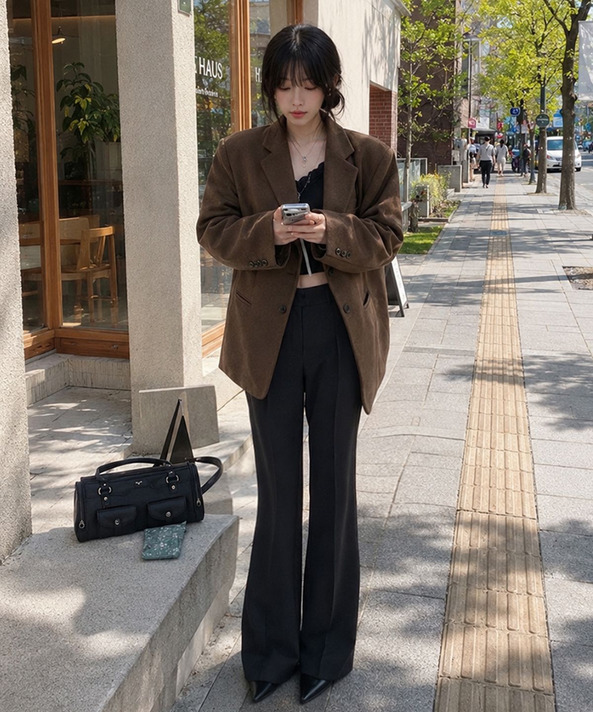 카미노(CAMINO) 부츠컷 슬랙스 블랙