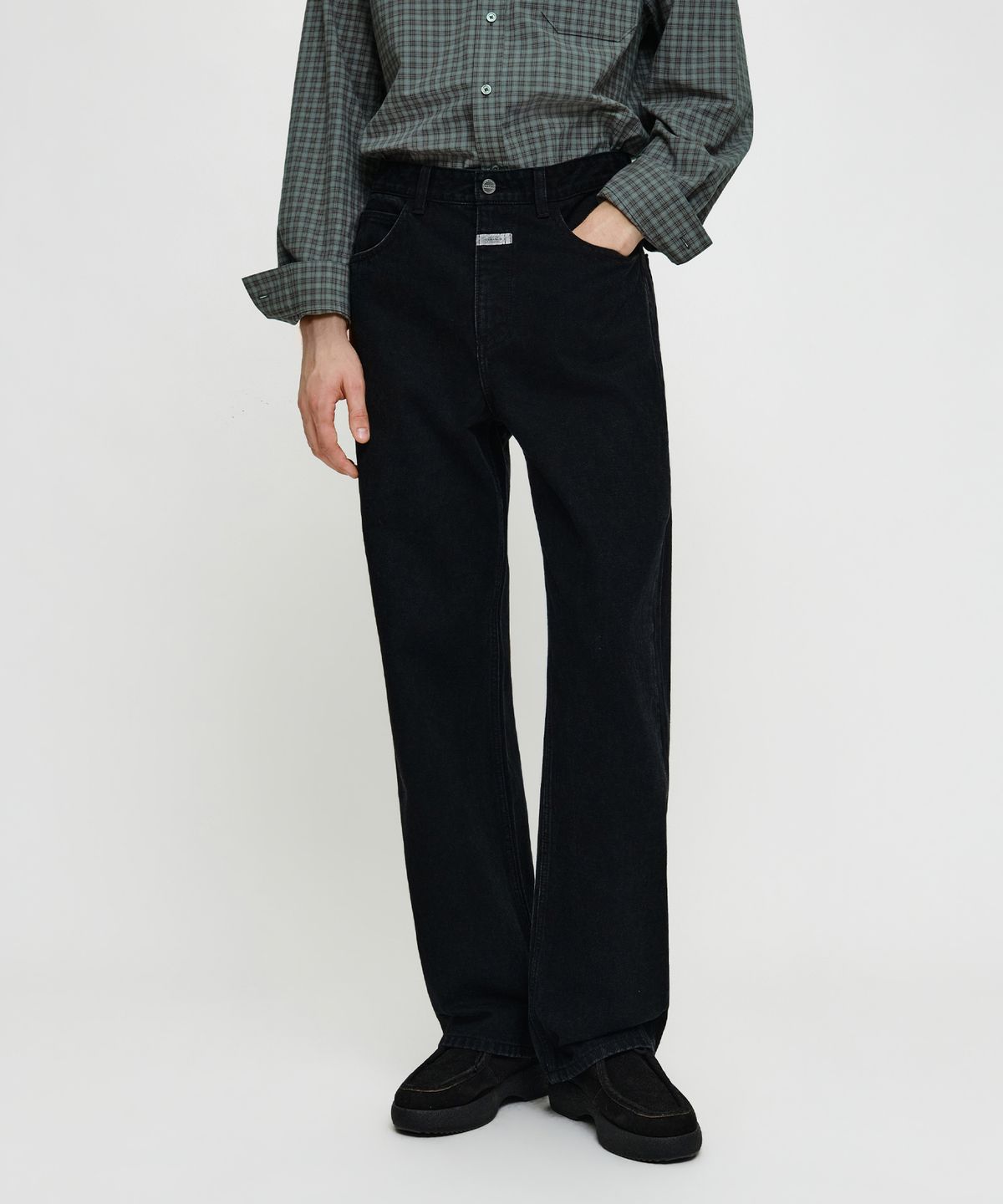 마리떼 프랑소와 저버(MARITHÉ + FRANҪOIS GIRBAUD) M SEMI-WIDE DENIM PANTS black