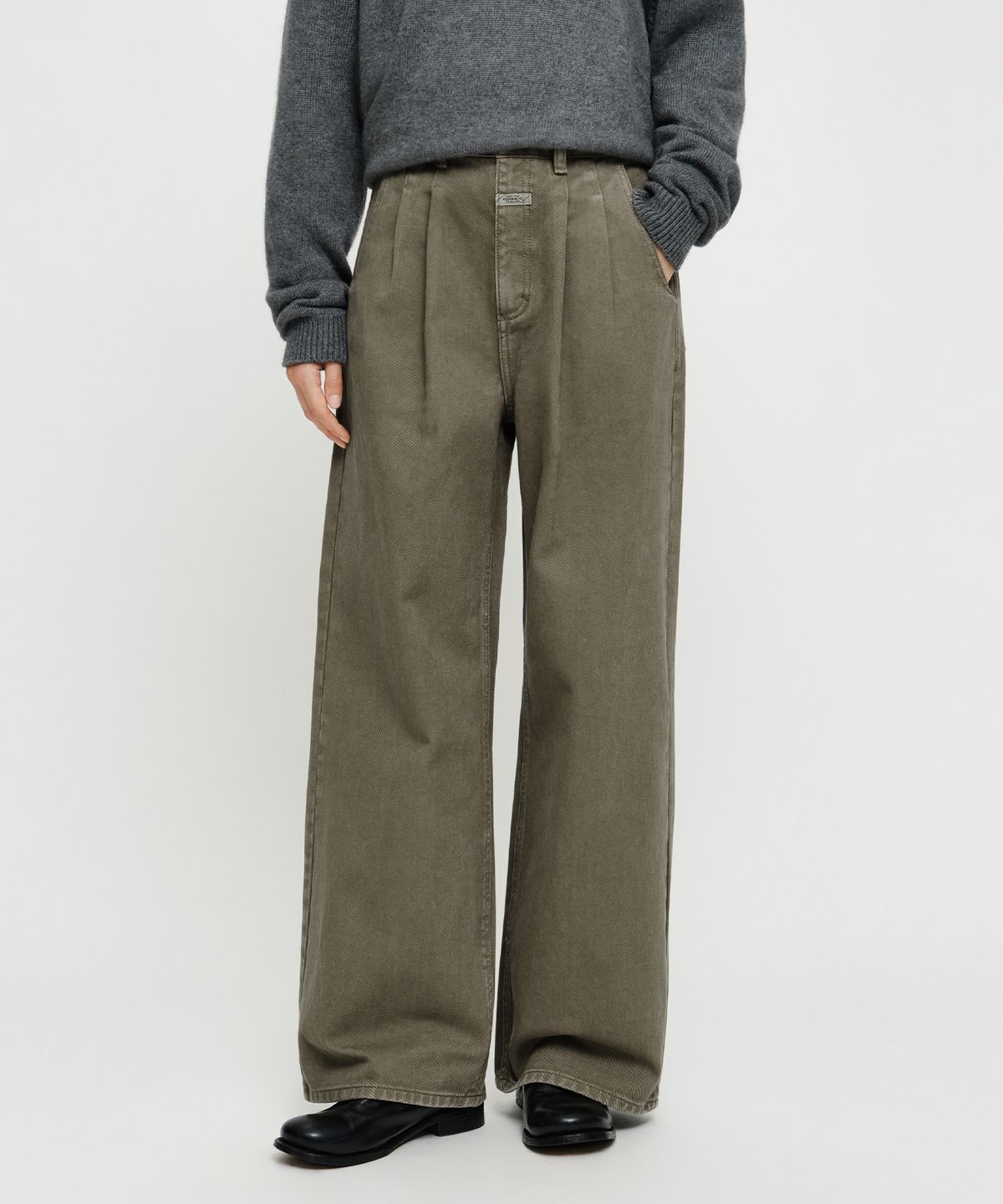 마리떼 프랑소와 저버(MARITHÉ + FRANҪOIS GIRBAUD) W TWO TUCK WIDE DENIM PANTS brown