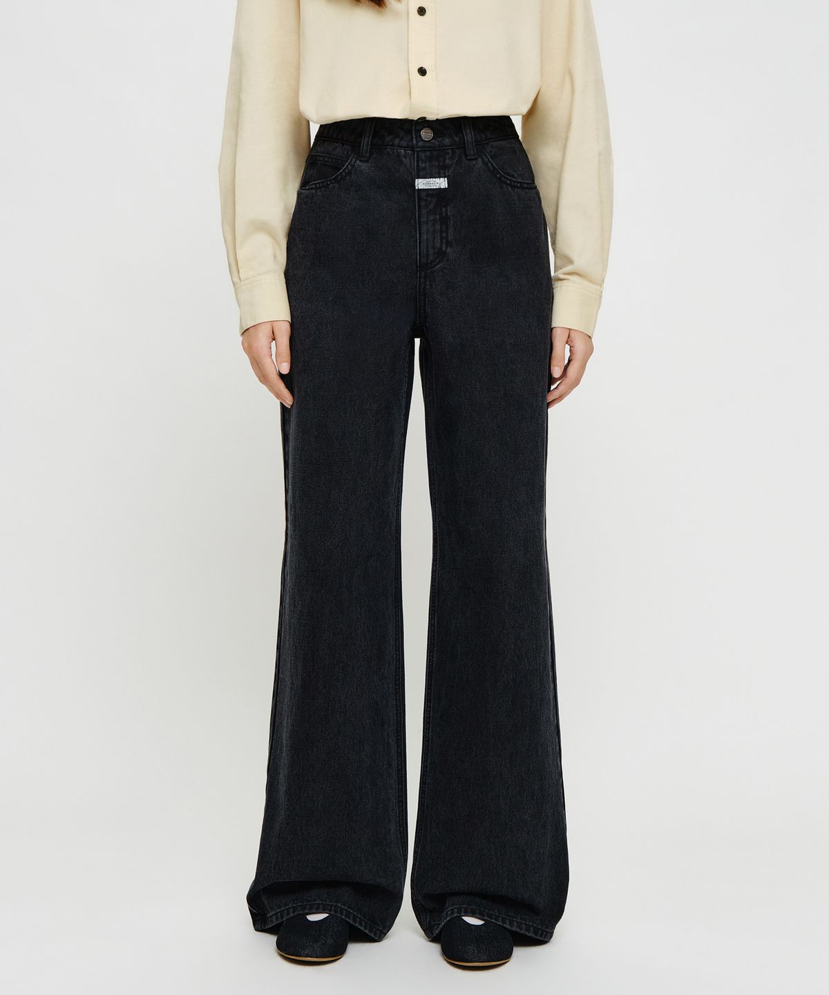 마리떼 프랑소와 저버(MARITHÉ + FRANҪOIS GIRBAUD) W SEMI-WIDE DENIM PANTS black