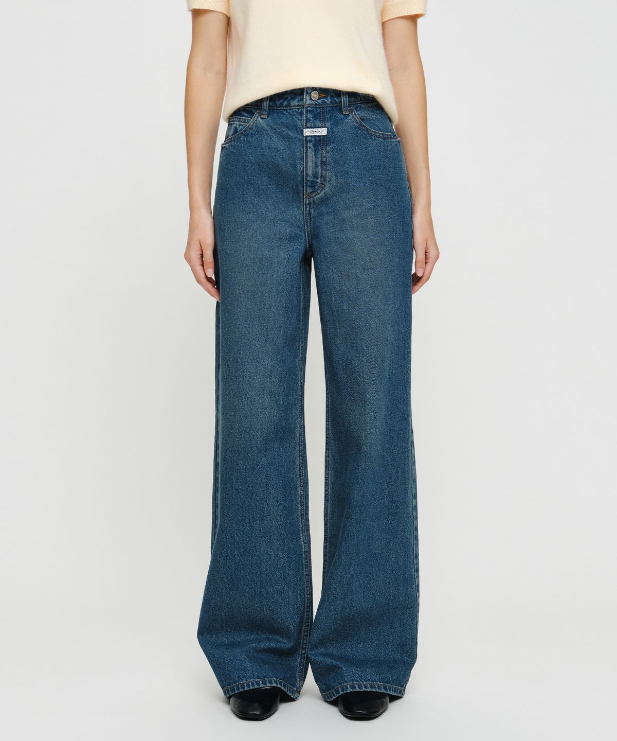 마리떼 프랑소와 저버(MARITHÉ + FRANҪOIS GIRBAUD) W SEMI-WIDE DENIM PANTS dark blue