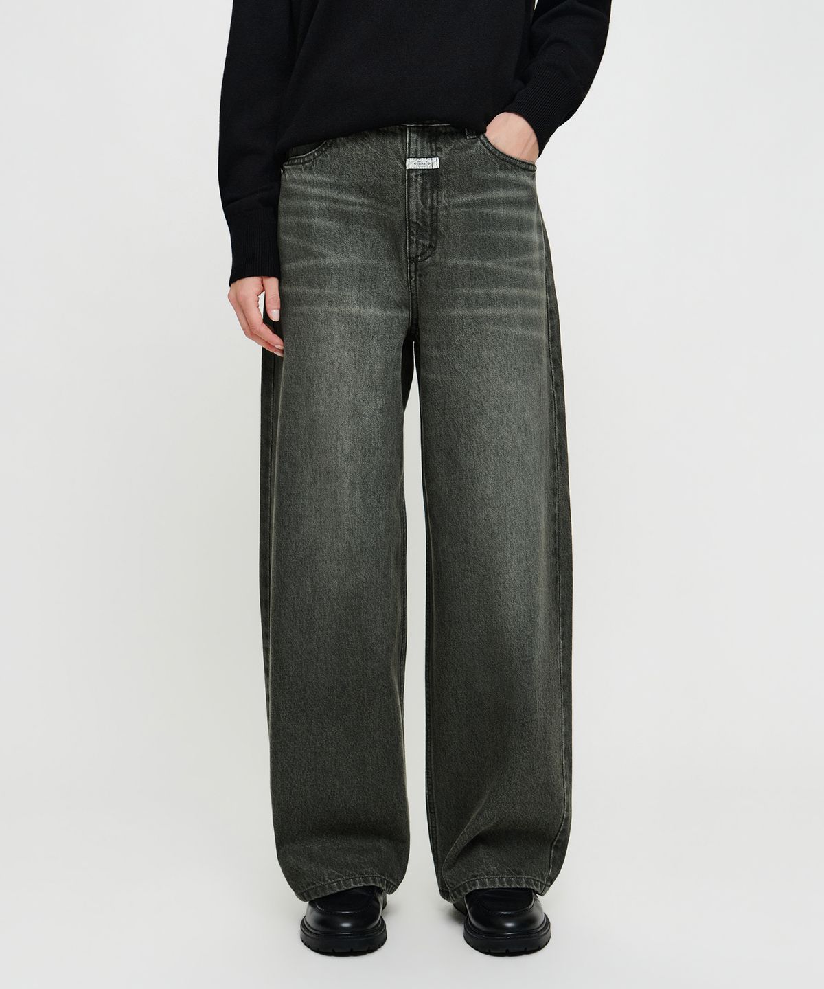 마리떼 프랑소와 저버(MARITHÉ + FRANҪOIS GIRBAUD) W BAGGY FIT DIRTY WASHED DENIM PANTS black