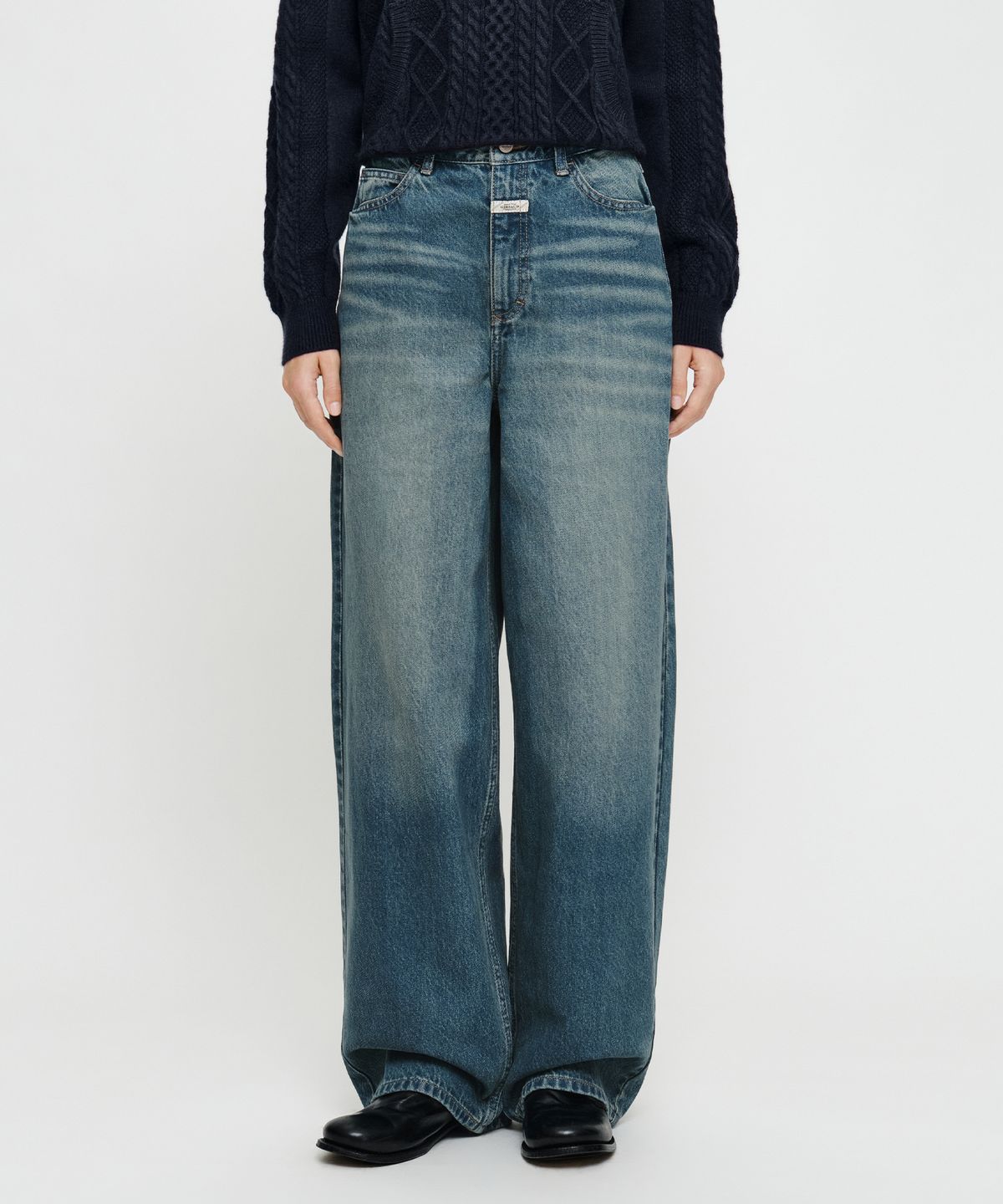 마리떼 프랑소와 저버(MARITHÉ + FRANҪOIS GIRBAUD) W BAGGY FIT DIRTY WASHED DENIM PANTS blue