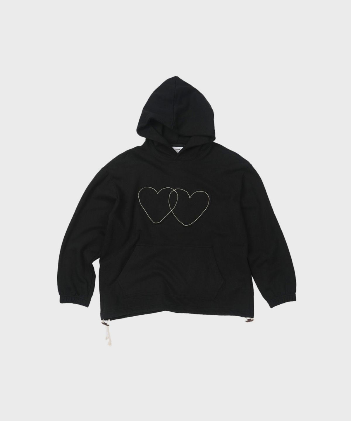 오울(OOOWL) APPLIQUE HOODIE HEART BLACK