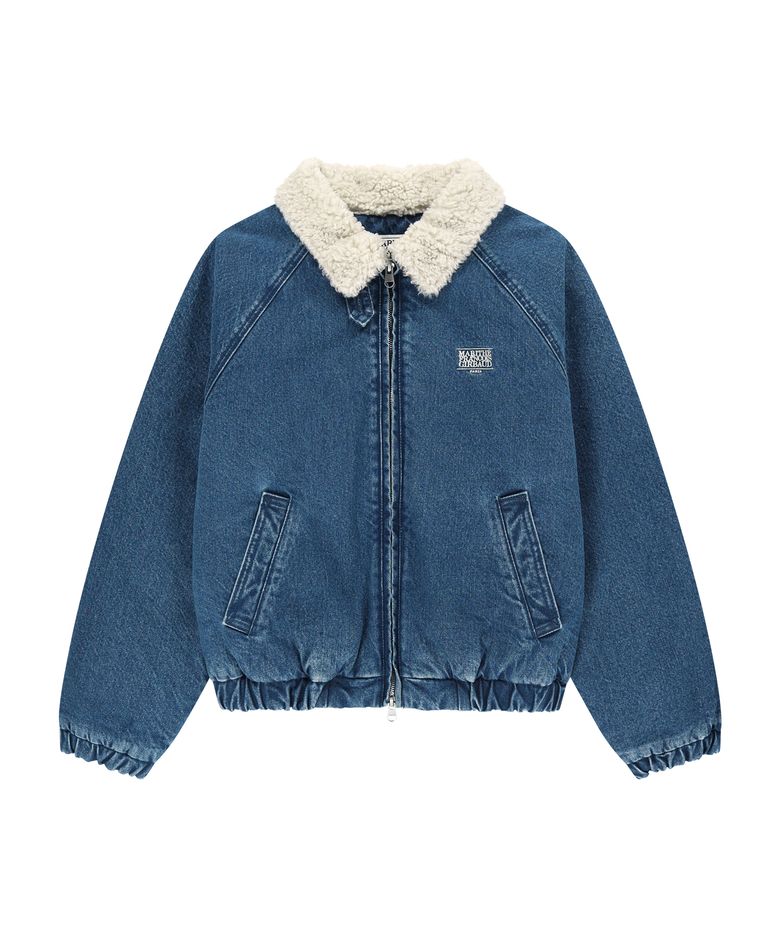 W FLEECE CONTRAST DENIM JACKET blue