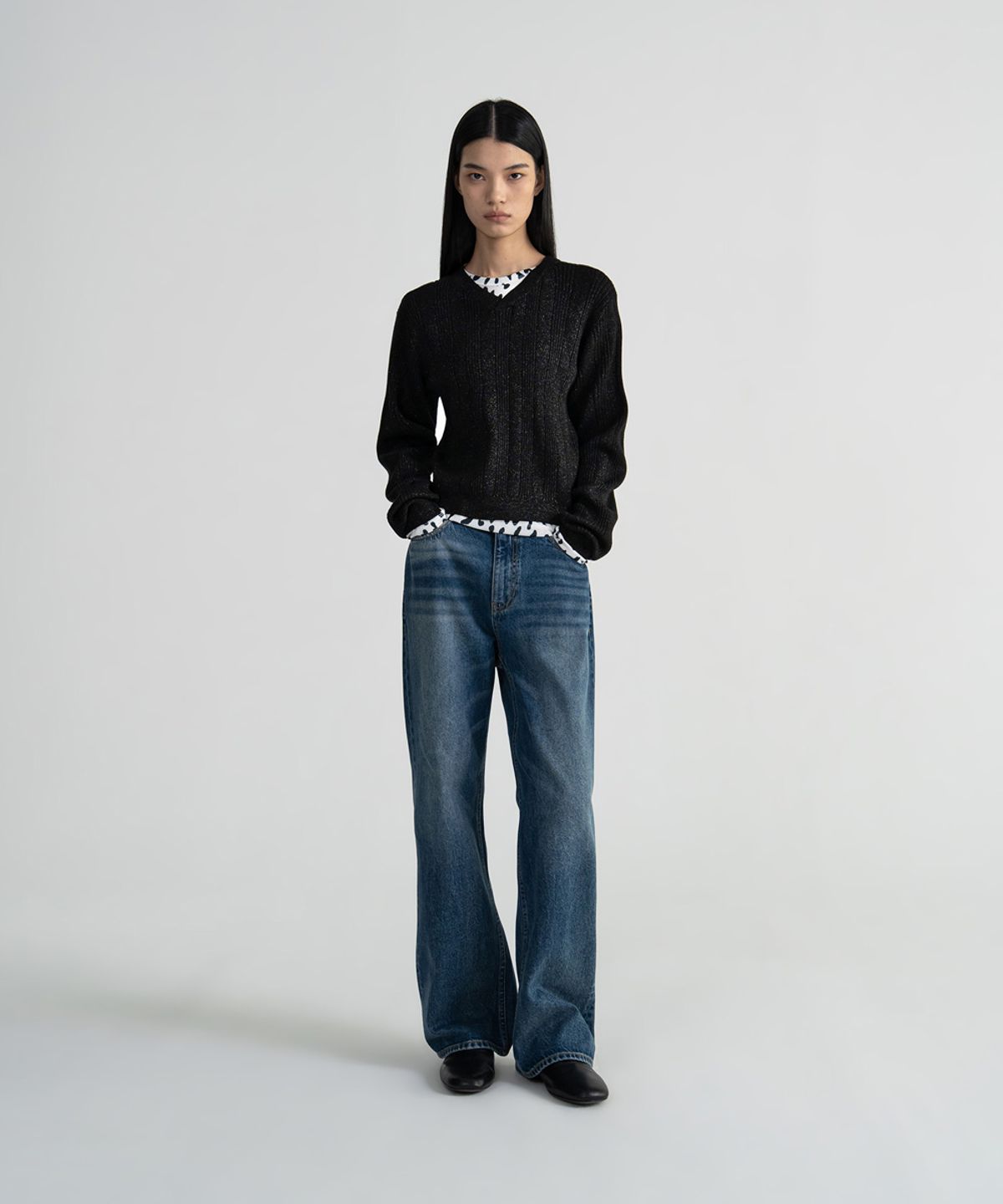 노이스(NOICE) W WASHED STRAIGHT JEANS - BLUE