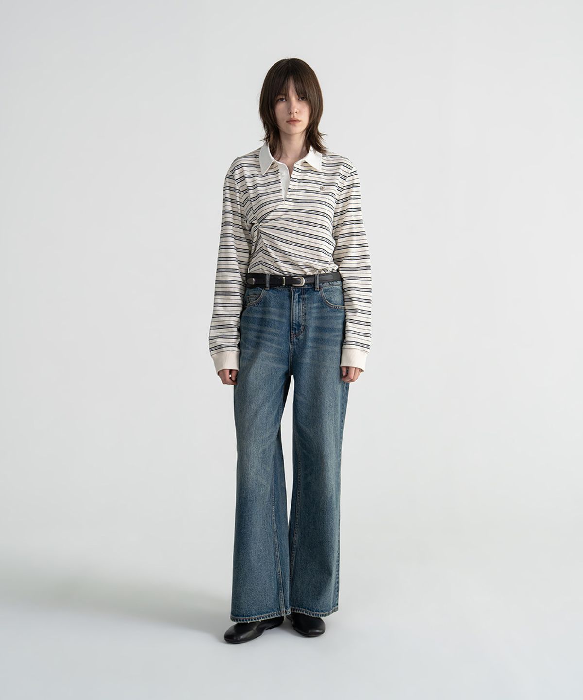 노이스(NOICE) W WASHED RELAXED FLARED JEANS - BLUE