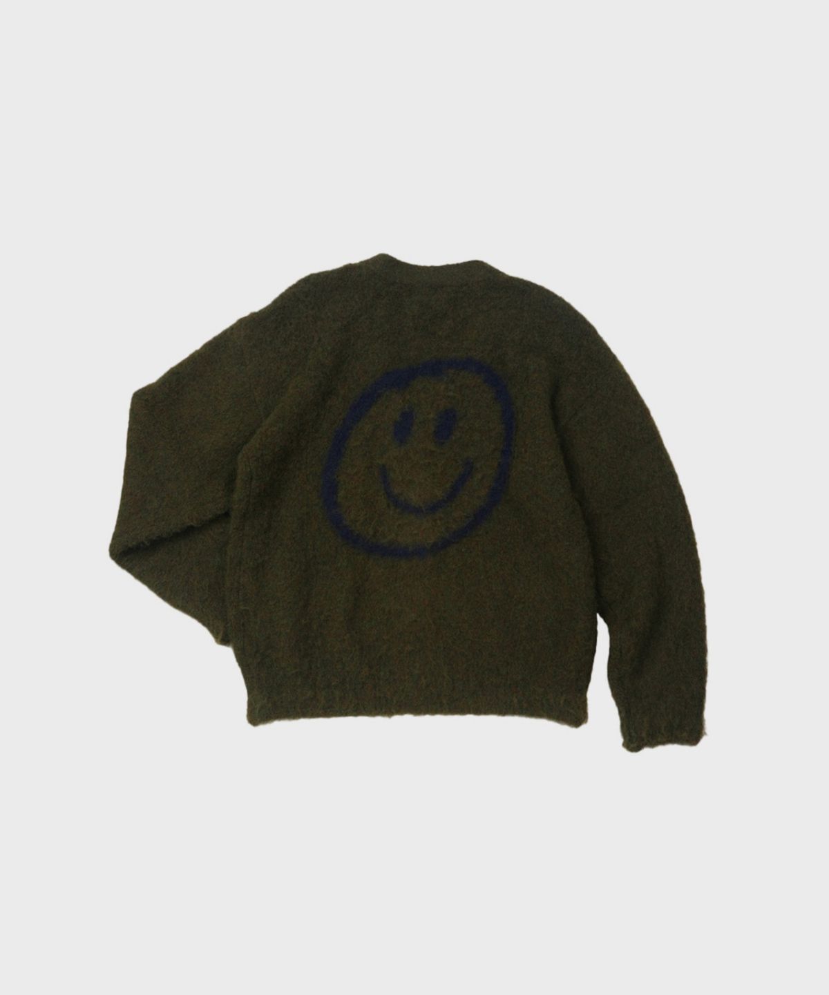 오울(OOOWL) FUZZY CARDIGAN LOVE KHAKI