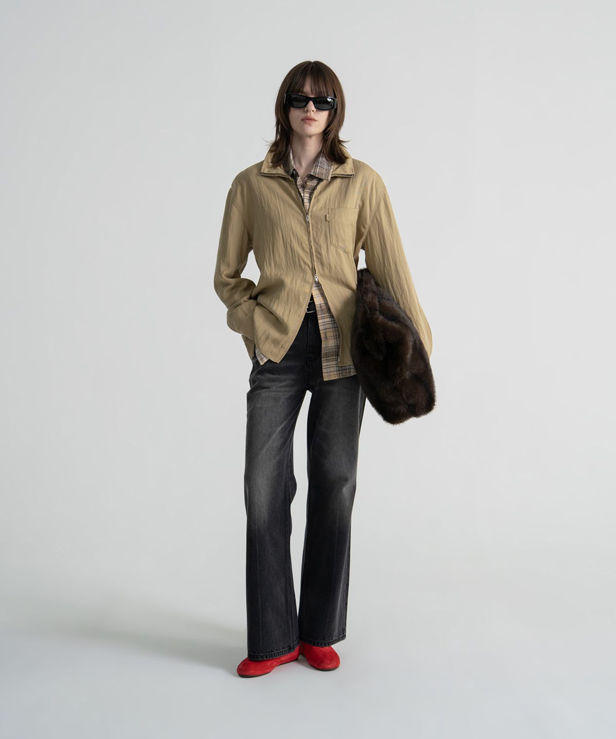 노이스(NOICE) W WASHED FLARED JEANS - BLACK