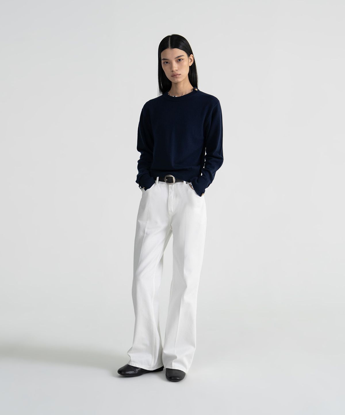 노이스(NOICE) W WASHED FLARED JEANS - WHITE