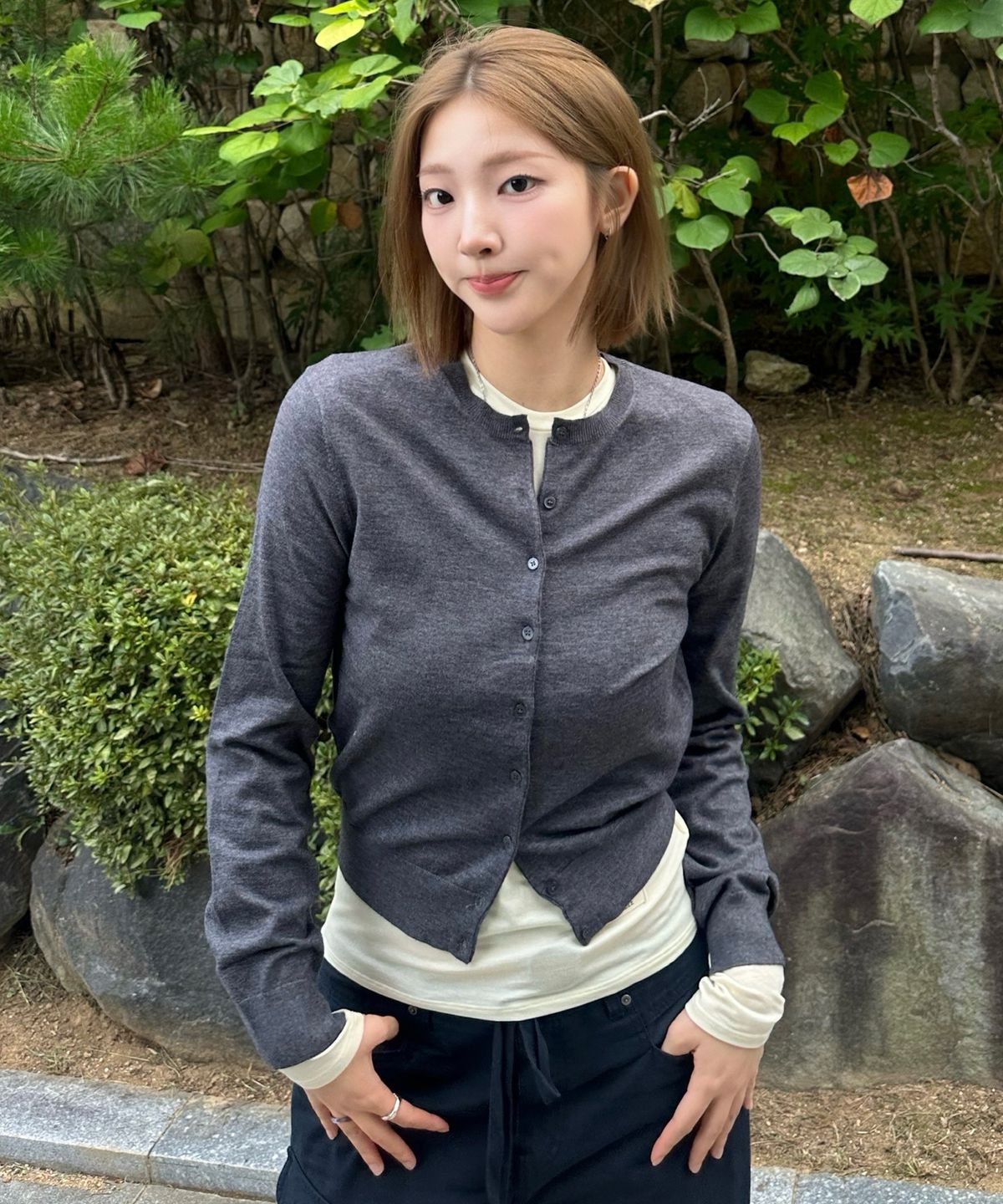 시티브리즈(CITYBREEZE) 워셔블 라운드넥 니트 가디건_6COLORS