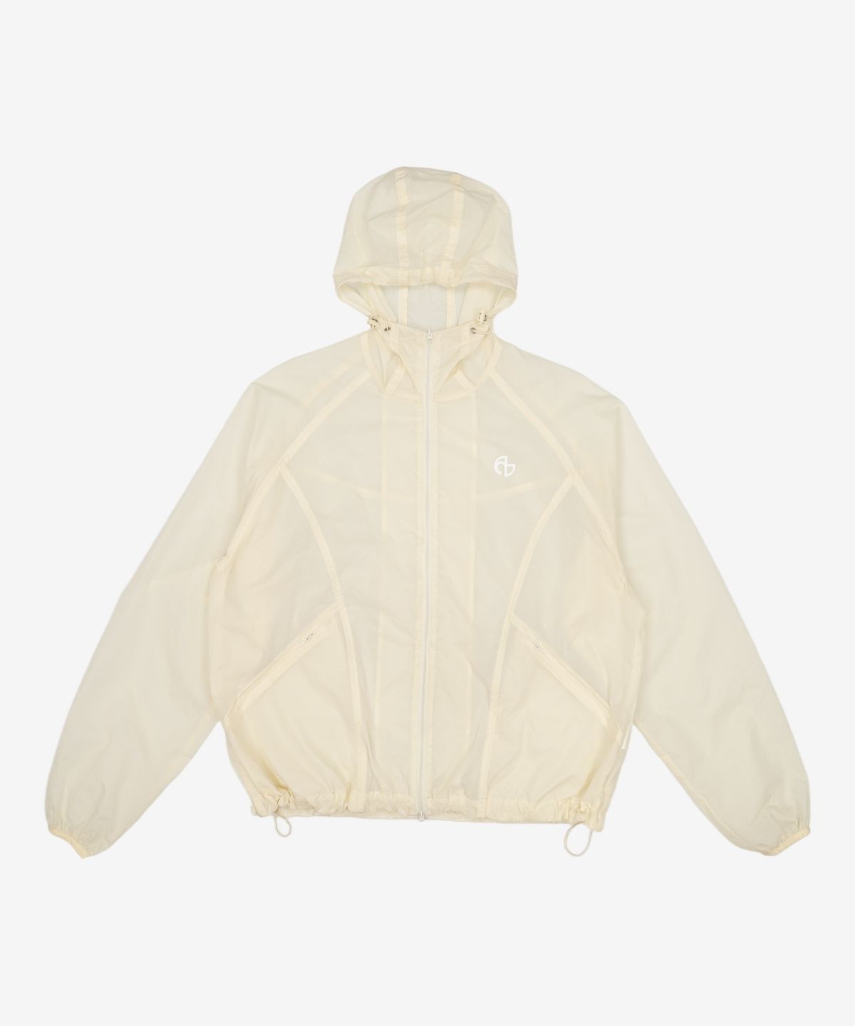 노매뉴얼(NOMANUAL) TRANSLUCENT HOODED JACKET - SAND YELLOW 100