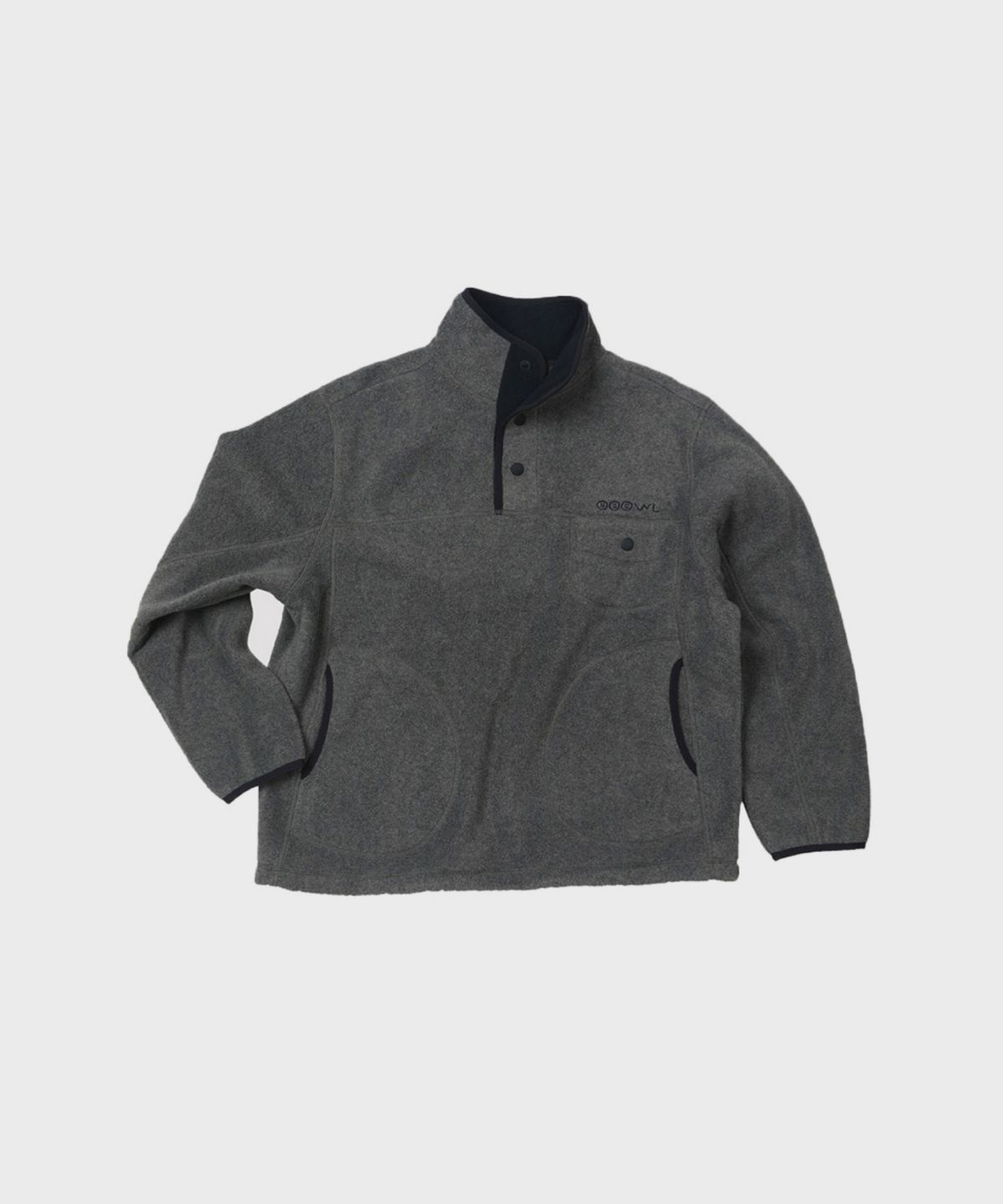 오울(OOOWL) FLEECE ANORAK LOGO GREY