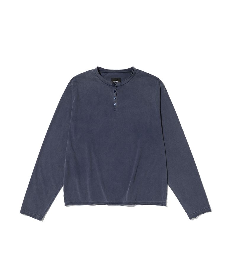 WASHED HENLEY NECK [WASHING NAVY]