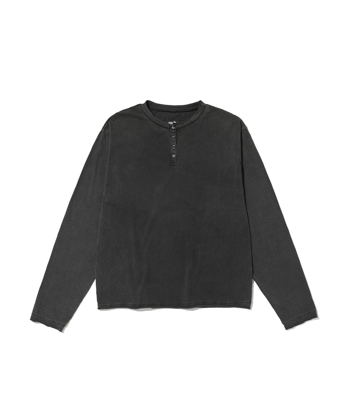 스웨이드(SUADE) WASHED HENLEY NECK [WASHING BLACK]