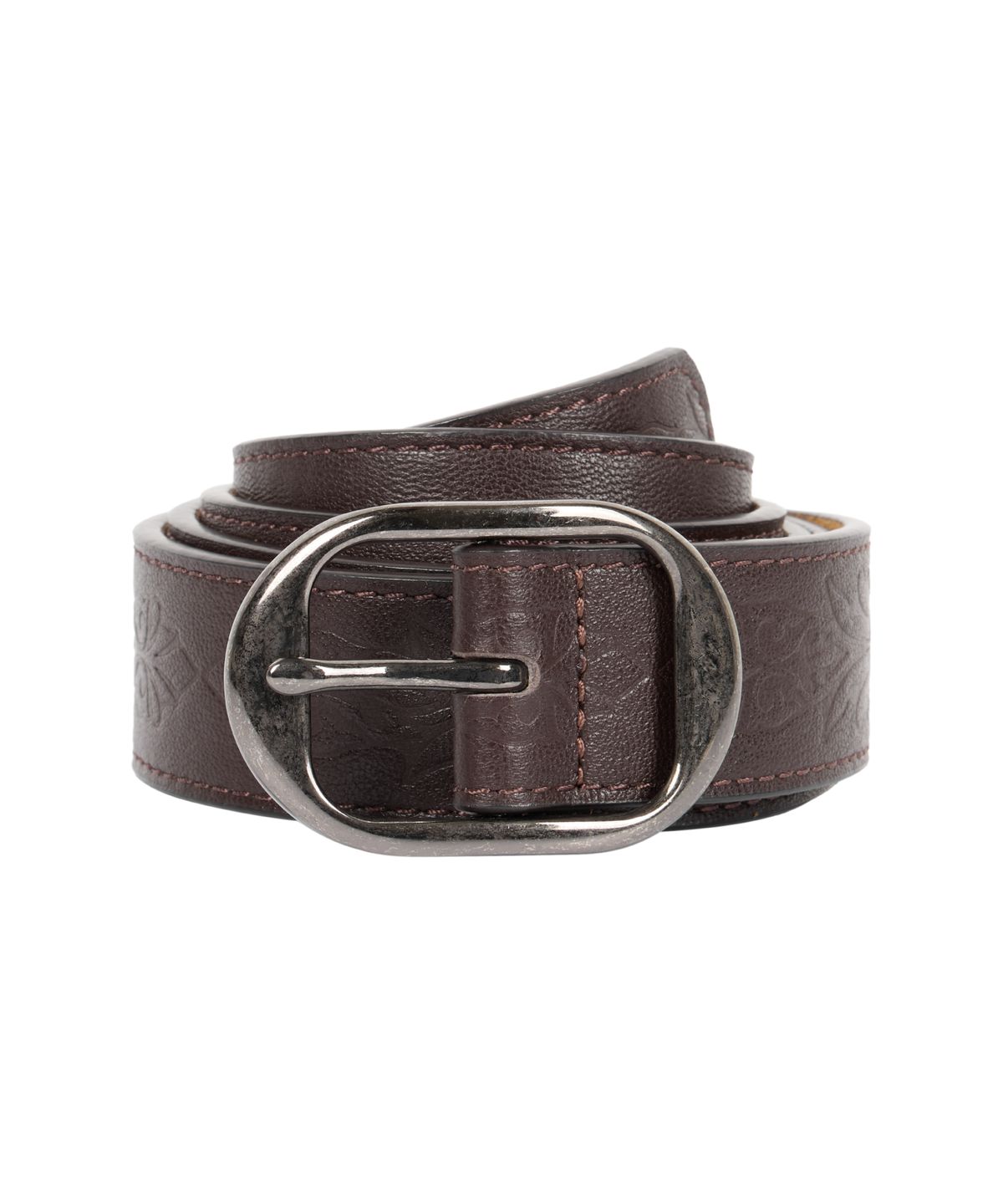아캄(AAKAM) Western Carved Leather Belt (Brown)