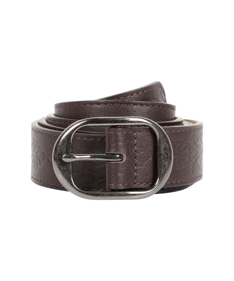 Western Carved Leather Belt (Brown)