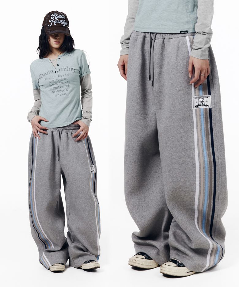 Line Taped Track Pants (Gray)