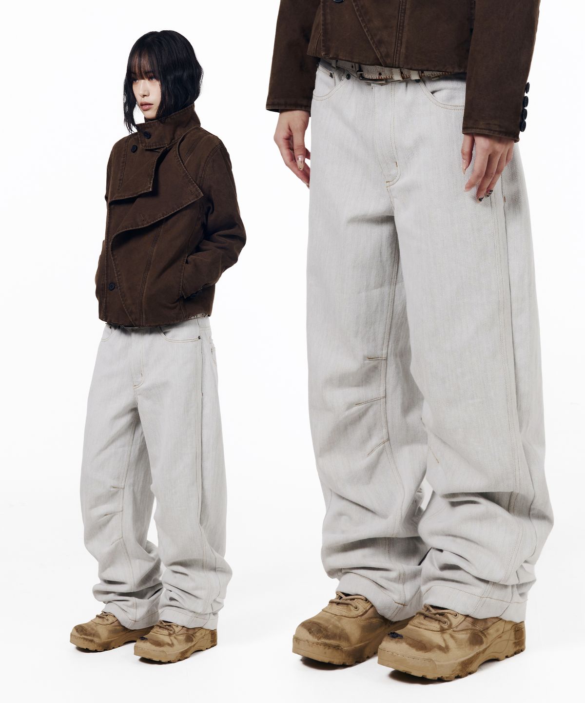 아캄(AAKAM) KPT Semi Wide Denim Pants (White)