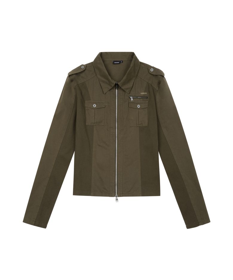 Utility Zip Shirts Jacket (Khaki)