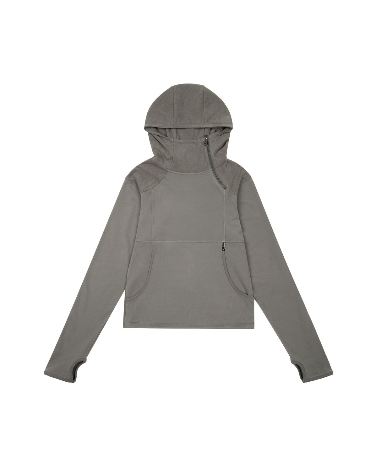 아캄(AAKAM) Fleece Utility Hooded Long Sleeve (Gray)