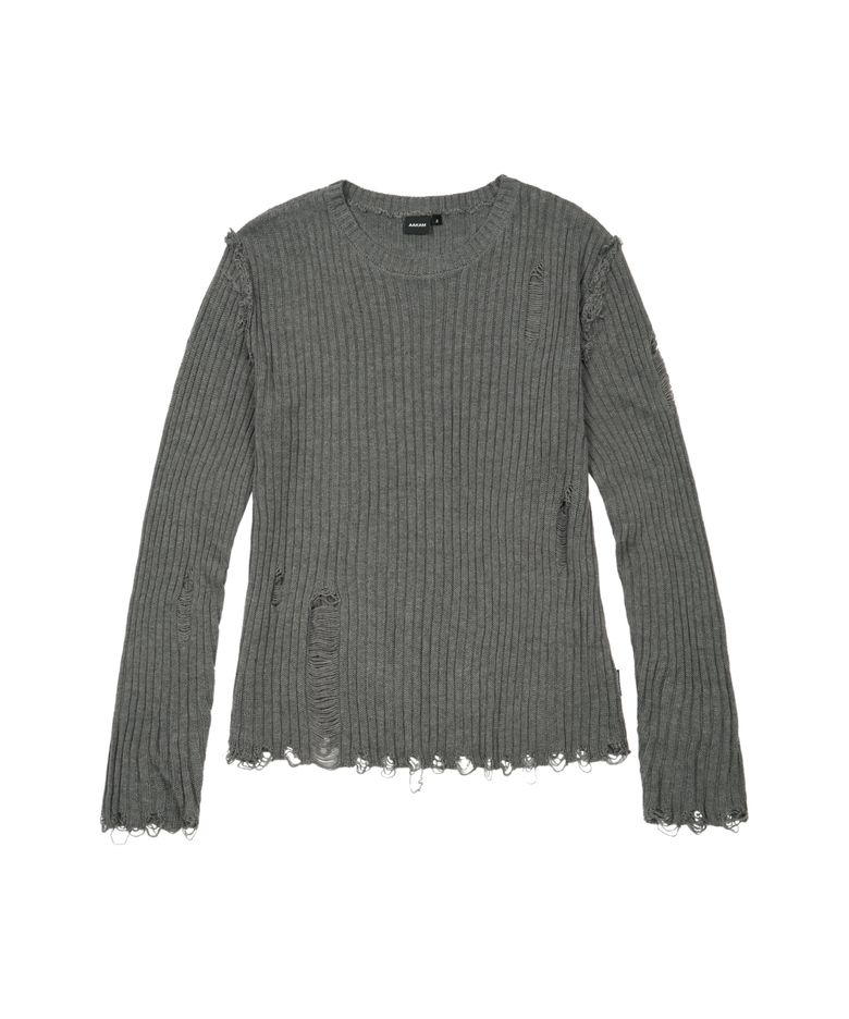 Destroyed Knit Sweater (Charcoal)