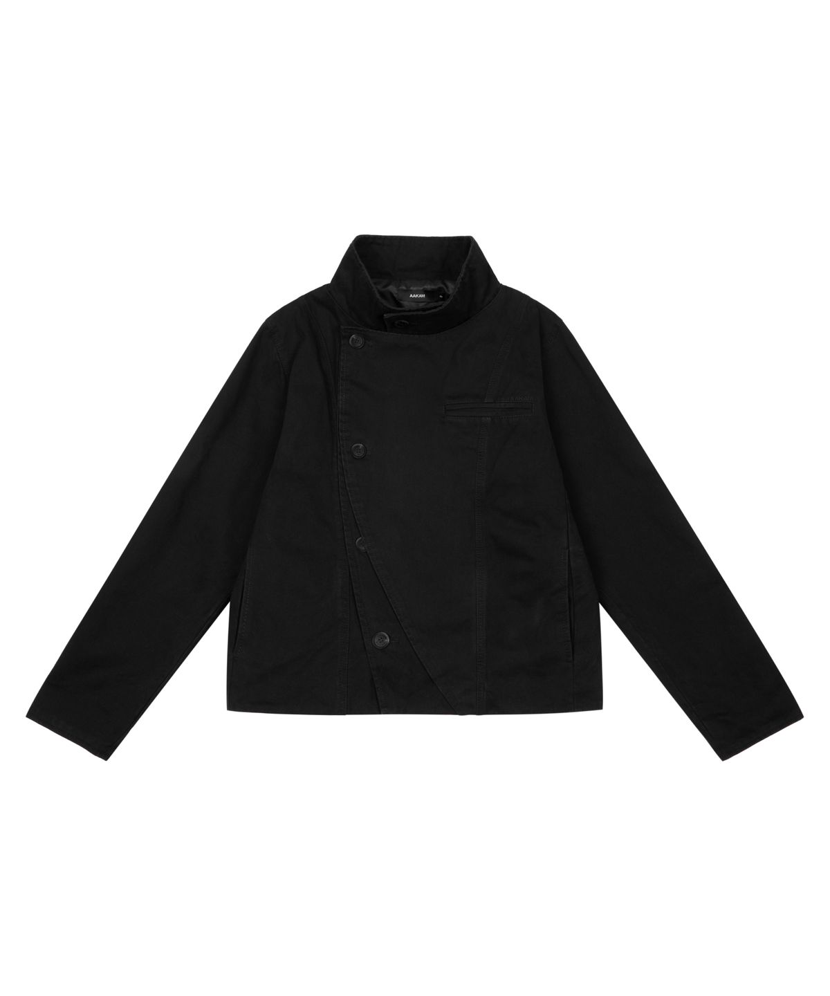 아캄(AAKAM) High Neck Wrap Jacket (Black)