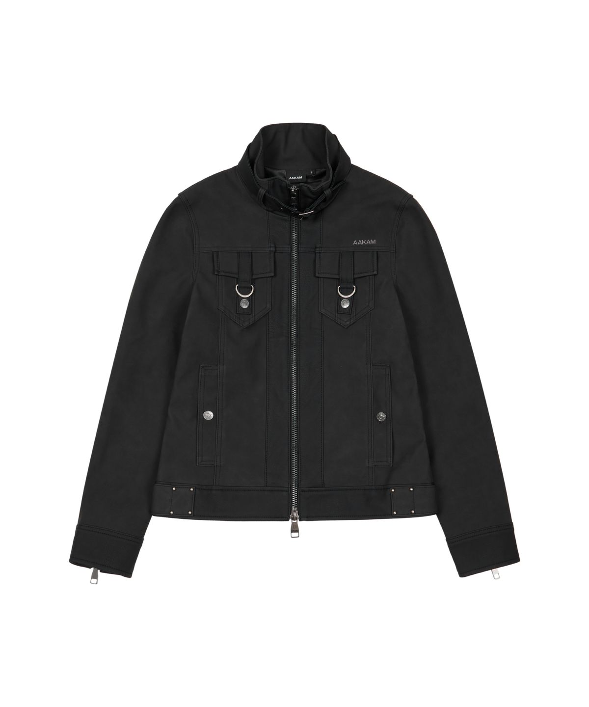 아캄(AAKAM) Mixed Leather Jacket (Black)