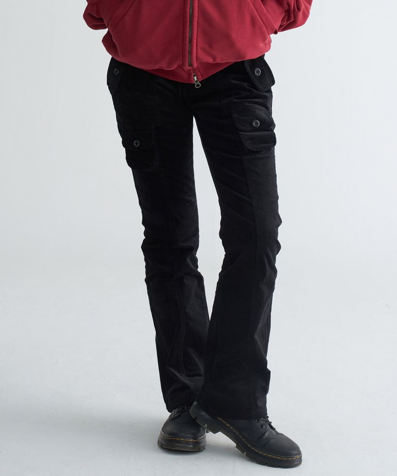 Pocket Bootscut Pants Black
